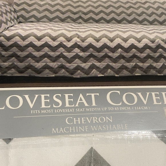 Chevron Loveseat Cover - Gray and White - Picture 5 of 8